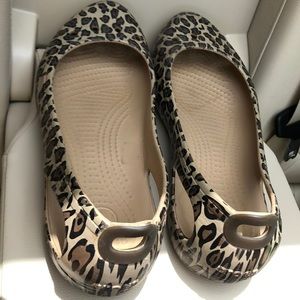 Leopard print crocs